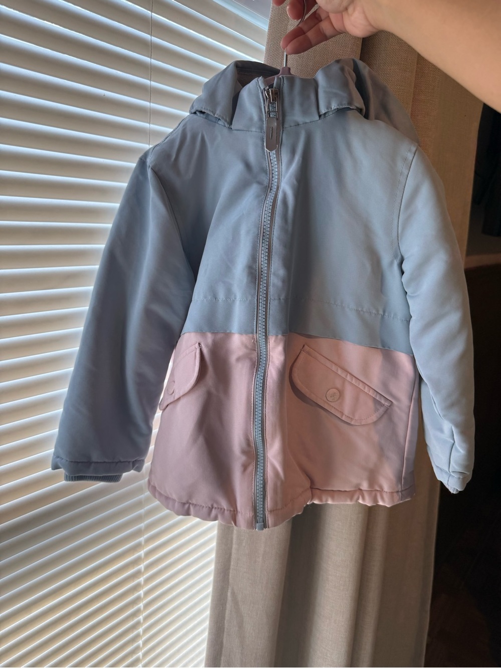 Primark Light Blue and Pink Hooded Raincoat for Kids
